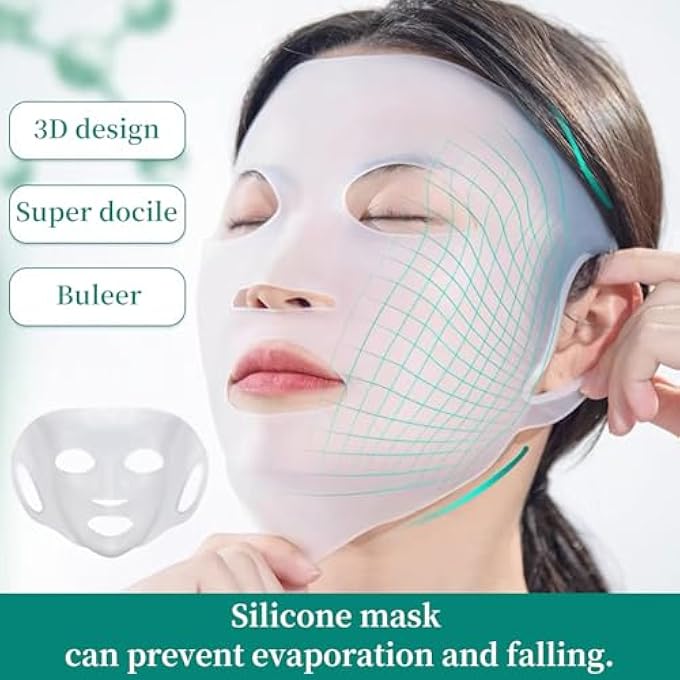 nalaina 5 PCS SILICONE FACE MASK COVER, SILICONE MOISTURIZING MASK, 3D HANGING EAR FACIAL MASKS HOLDER, REUSABLE FACIAL STEAM MOISTURIZING MASK, FACE CARE TOOL - Image 3